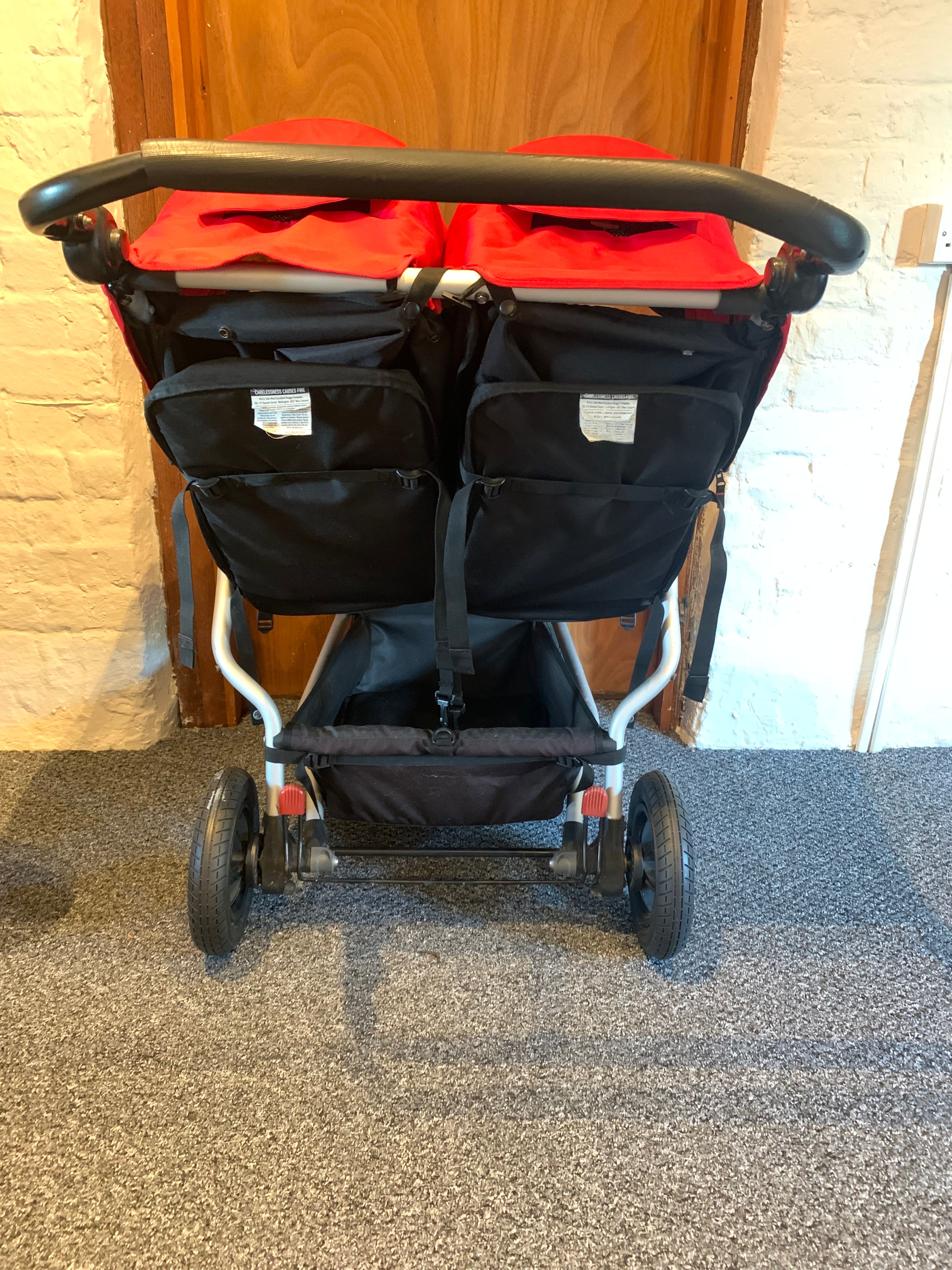 Mountain Buggy Duet V2 Red Double Pram Jogger - Used, Good Condition