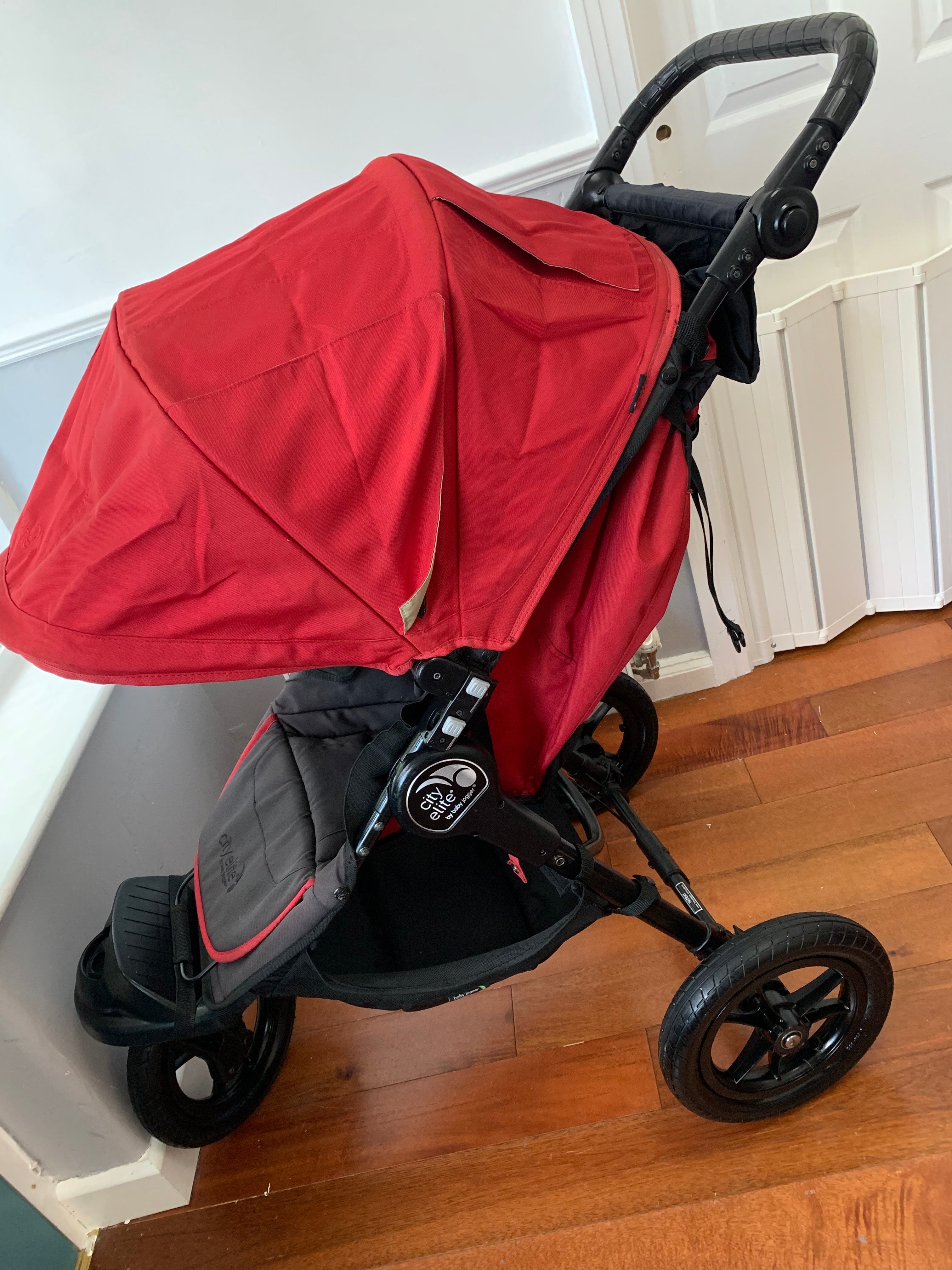 Baby Jogger City Elite All-Terrain Buggy & Carrycot - Red, Footmuff Included