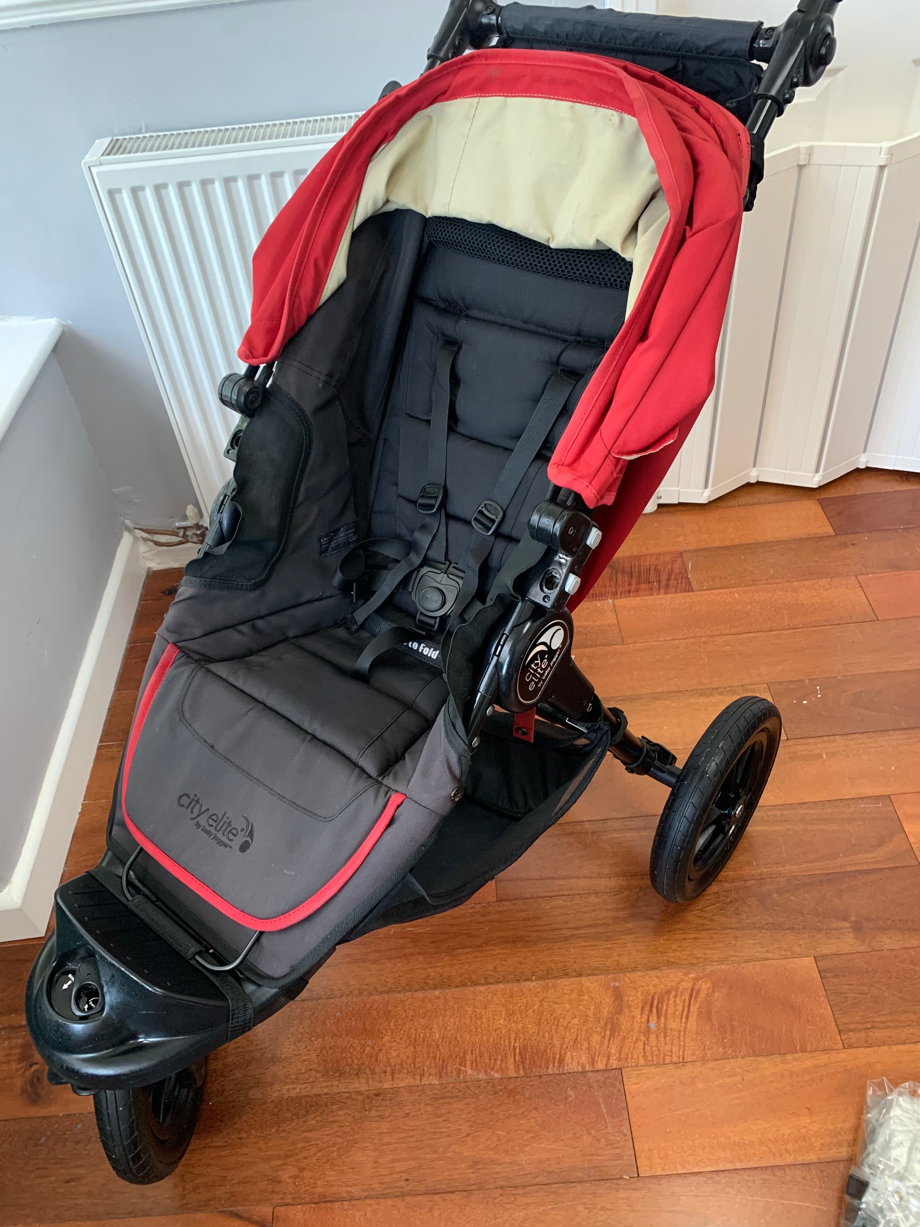 Baby Jogger City Elite All-Terrain Buggy & Carrycot - Red, Footmuff Included