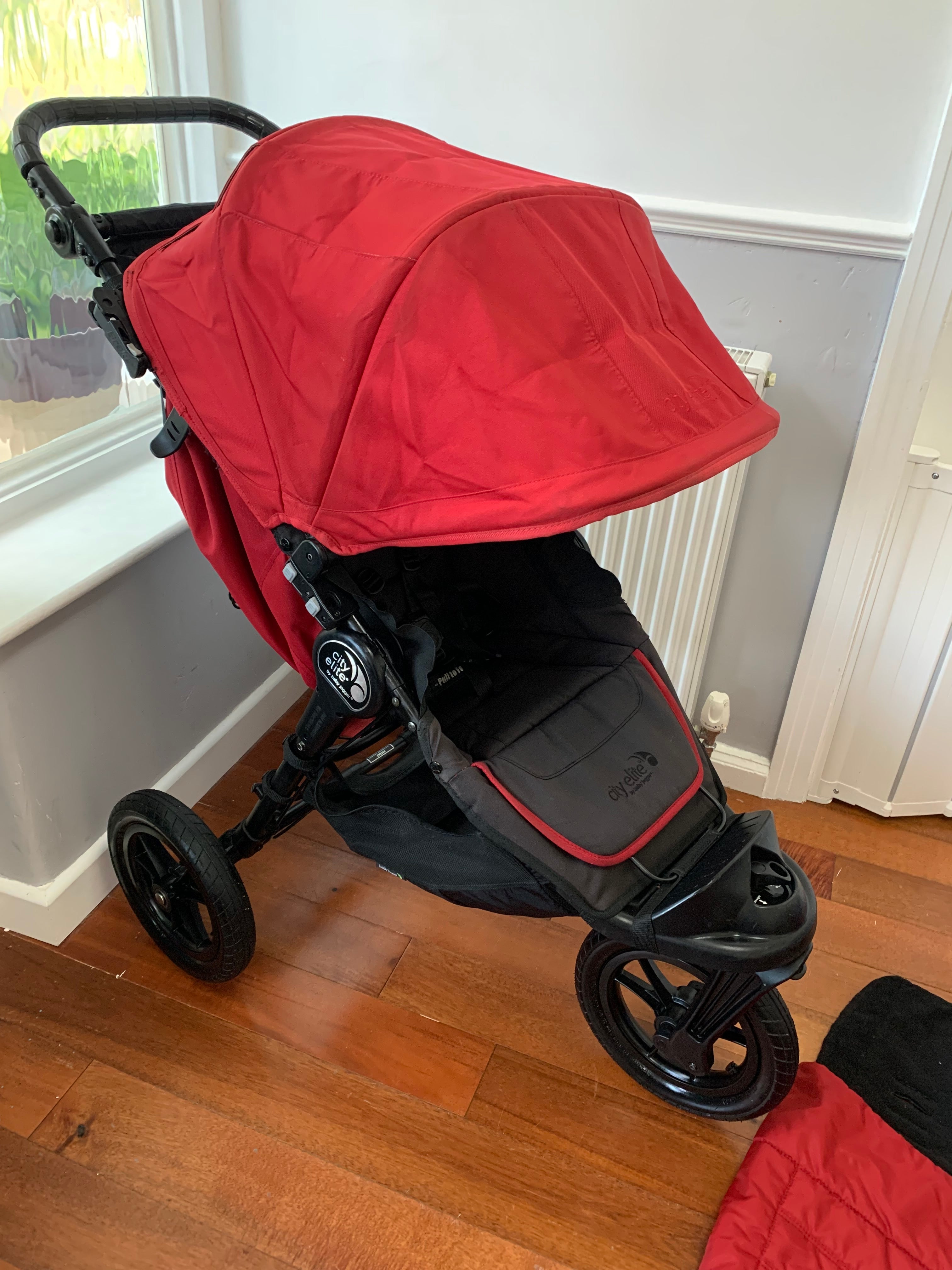 Baby Jogger City Elite All-Terrain Buggy & Carrycot - Red, Footmuff Included