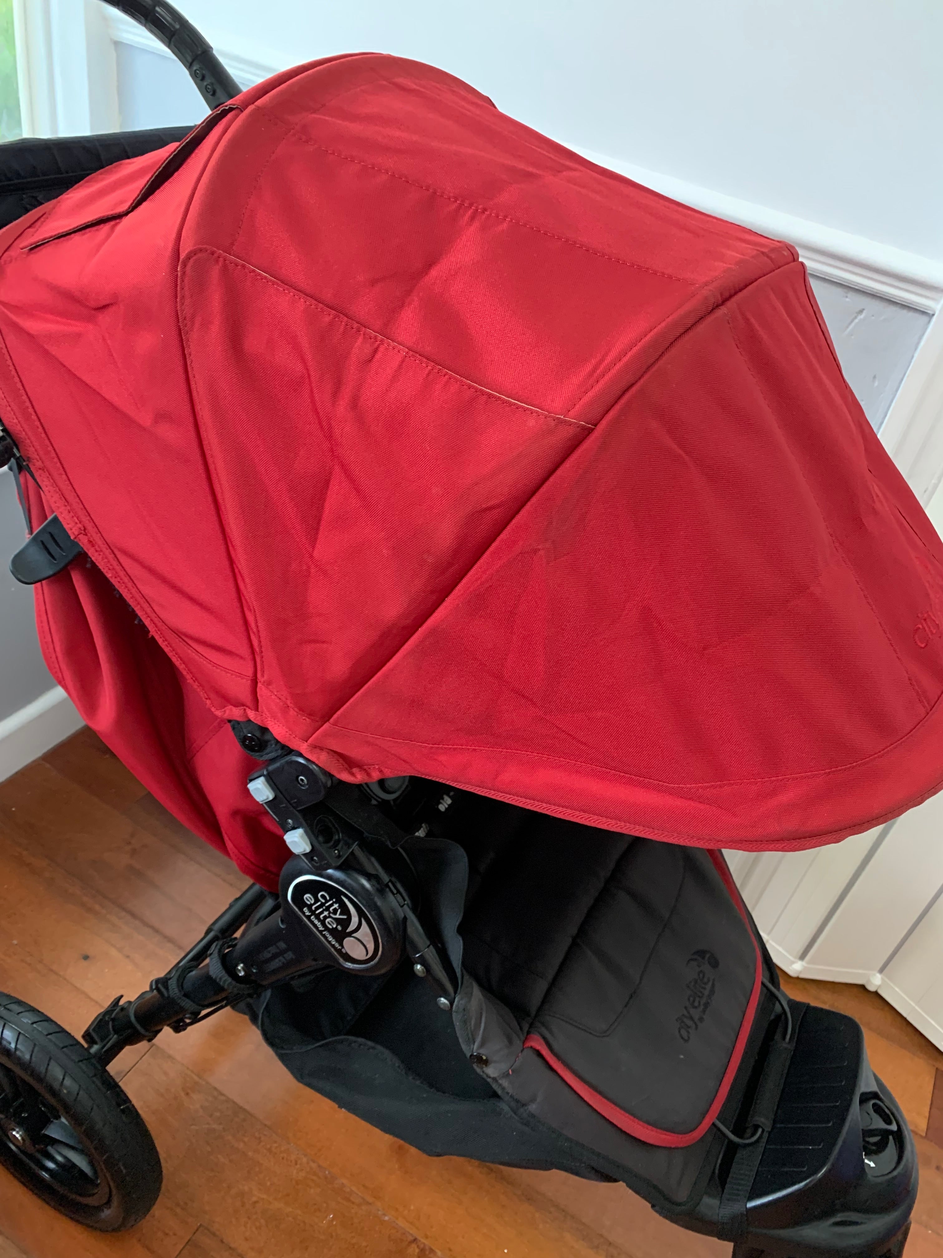 Baby Jogger City Elite All-Terrain Buggy & Carrycot - Red, Footmuff Included