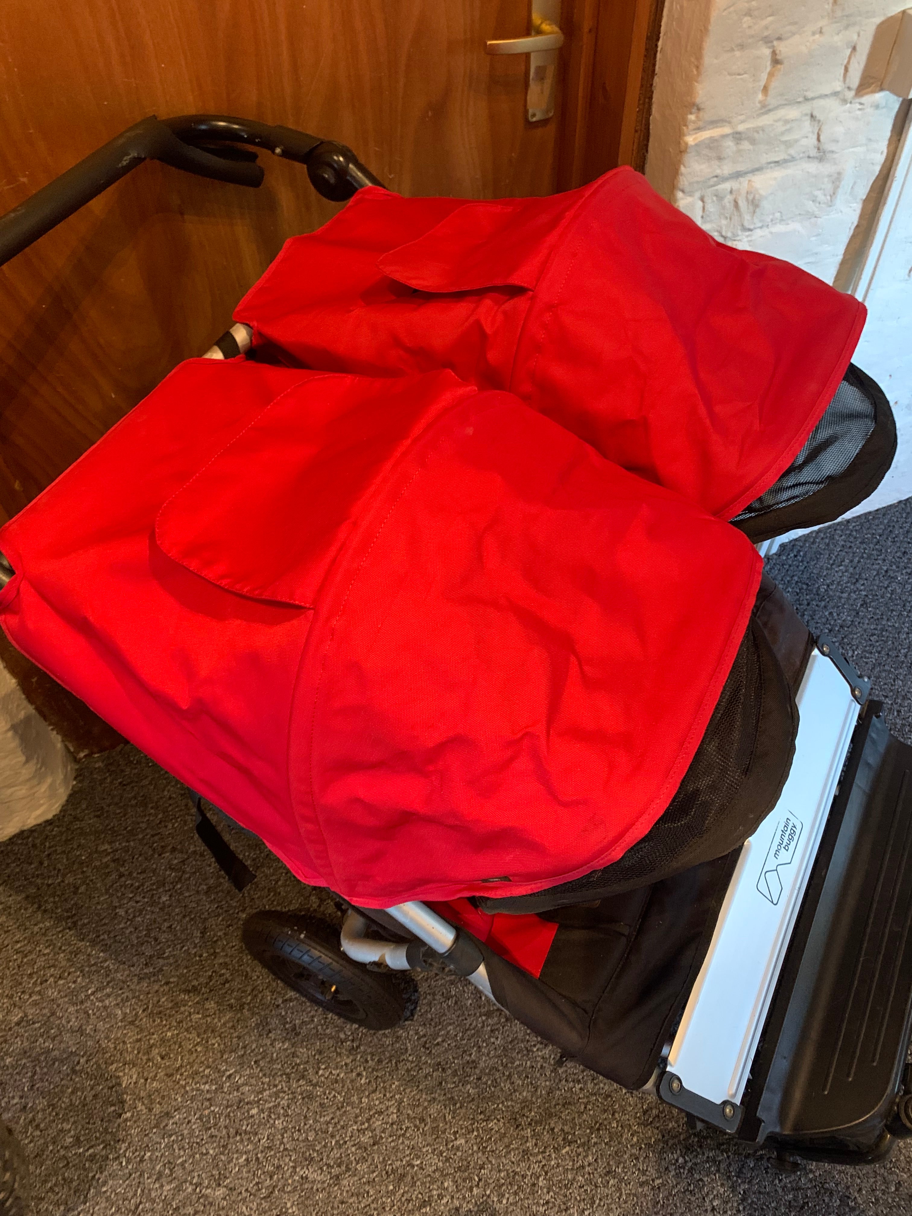 Mountain Buggy Duet V2 Red Double Pram Jogger - Used, Good Condition